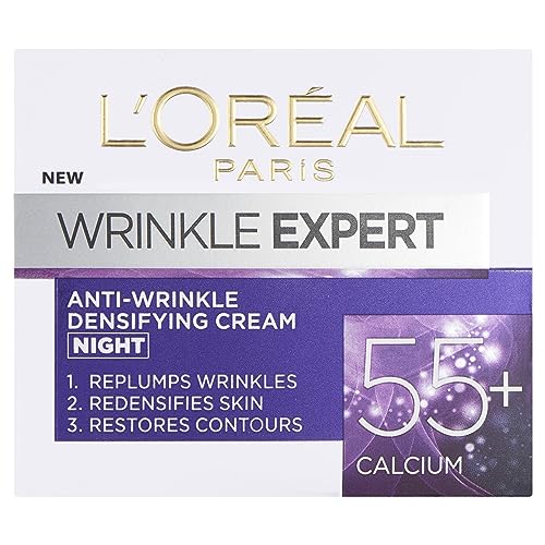 L’Oréal Paris Wrinkle Expert Anti-Wrinkle 55+ Night Cream, Reduces Wrinkle Appearance, Moisturise, Firms Skin, and Redefines Contours, Calcium, 50ml L’Oréal Paris Wrinkle Expert Anti-Wrinkle 55+ Night Cream, Reduces Wrinkle Appearance, Moisturise, Firms Skin, and Redefines Contours, Calcium, 50ml