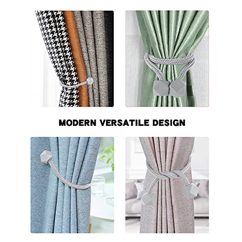 6 Pack Magnetic Curtain Tiebacks, Decorative Magnetic Curtain Straps, No Tools Required, Convenient Window Treatment Holdbacks(Gray) #TOP2