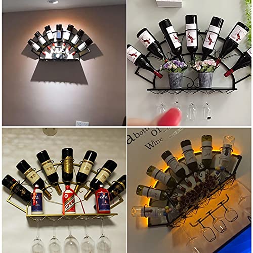 Casier à vin suspendu réglable rustique et étagère de plafond pour verres