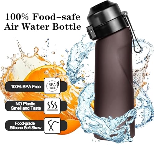 Cumnvulnt Air Water Bottle with Flavour Pods, 650ML New Fruit Scented Water Bottle With 7 Flavour Pods and 2 brushes, Starter Set 0 Sugar Calorie Water Cup BPA Free &Leak Proof for Gym Sports Outdoor - Image 2
