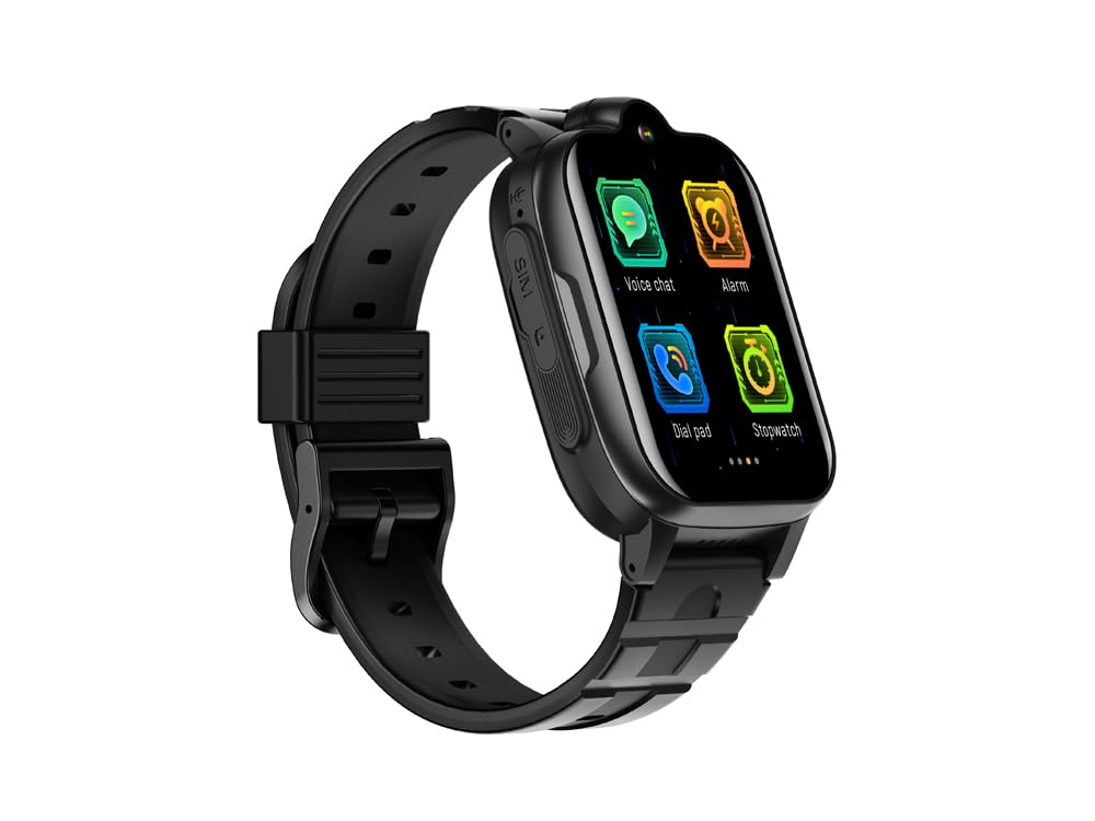 EKO ! Montre Connectée 4G Enfant Modèle Callisto, Smartwatch pour Filles garçons avec Appel, GPS, Fonction SOS,Jeux Educatifs, Etanche IP67, Montre Intelligente Enfants (Noir)