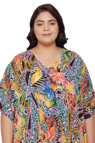 Image of Oussum Women Kaftan Plus Size Polyester Summer Lightweight Caftan Swimsuit Cover Ups Maxi African Mumu Lounge House Dress
