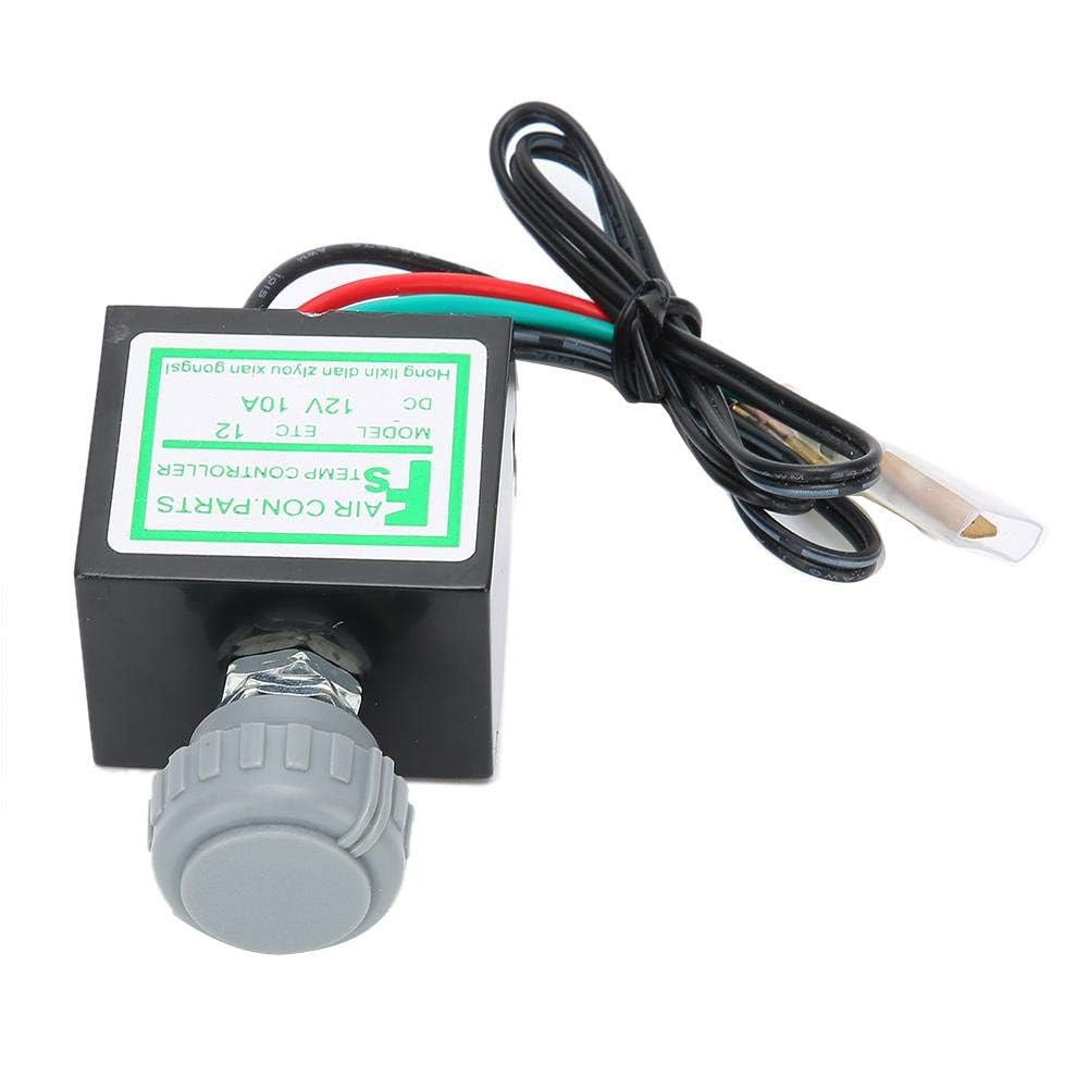Interruptor de temperatura del aire acondicionado, aire acondicionado del coche 10A Interruptor electr¨®nico del termostato Control de temperatura Accesorio autom¨¢tico(12V)