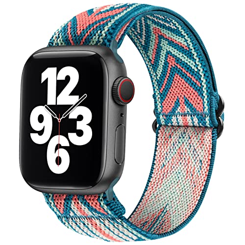 SITAFU Correa Compatible con Apple Watch Correa 42mm 44mm 45mm Pulsera de Nylon Elástica Hombres Mujeres - Correas de Repuesto Trenzadas Ajustables Compatible con iWatch Series 7 6 5 4 3 2 1 SE