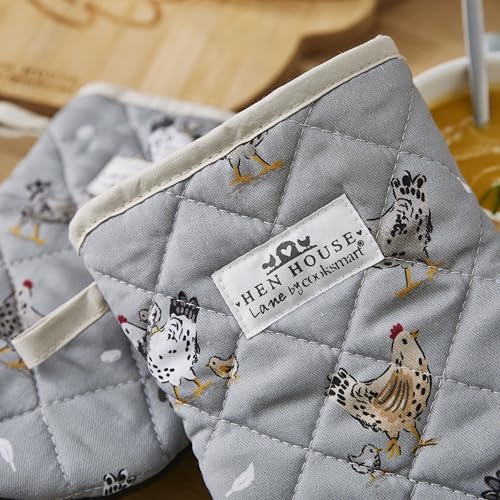 Cooksmart Hen House Lane Set of 2 Neoprene Microwave Mitts | British Designed Farmhouse Mini Oven Gloves | Heat-Resistant Up to 100°C | Stylish & Protective Kitchen Essentials | Machine Washable - Image 6