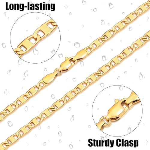 Gacimy 3.5mm Mariner Anklets for Women, 18K Gold Plated/Silver Tone Women’s Anklet, 9/10/11 Inches4