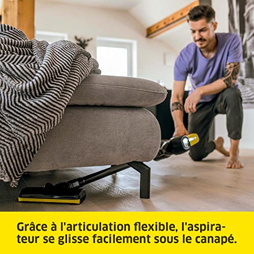 Kärcher Aspirateur sans Fil VC 4 Cordless myHome, 2 Vitesses d'Aspiration, Autonomie : jusqu'à 30 min, Poids : 2,3 kg, Batterie : 21,6 V, Support Mural, Suceur Sol et Fentes, Brosse à Poussière 2 en 1 - Image 8
