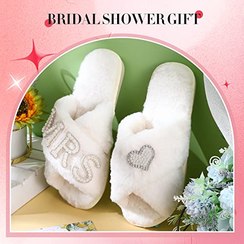 Xtinmee Women's Bride Slippers for Wedding White Bridal Slippers Soft Open Toe Shoes for Bridal and Bachelorette Party Gift4