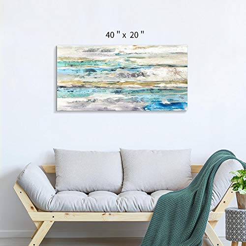 ARTISTIC PATH Abstract Picture Canvas Wall Art: Silver Foil Artwork Painting Print for Living Rooms (40" W x 20" H, Multi-Sized) - Image 2