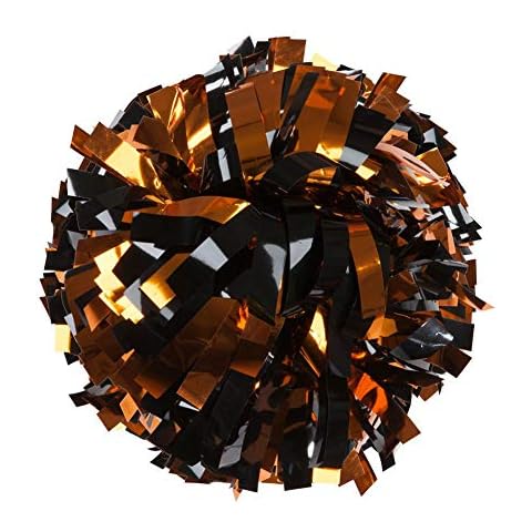 Cheer Fantastic Metallic 6 inch Poms in a Pair (Black/Orange) Cover