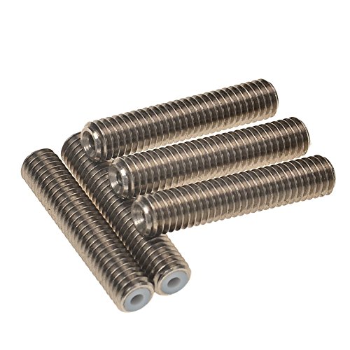 Barril de signswise 5pcs M6 x 30 teflón Boquilla Garganta para tubos de MK8 Makerbot 3d impresora extrusor Hot Final