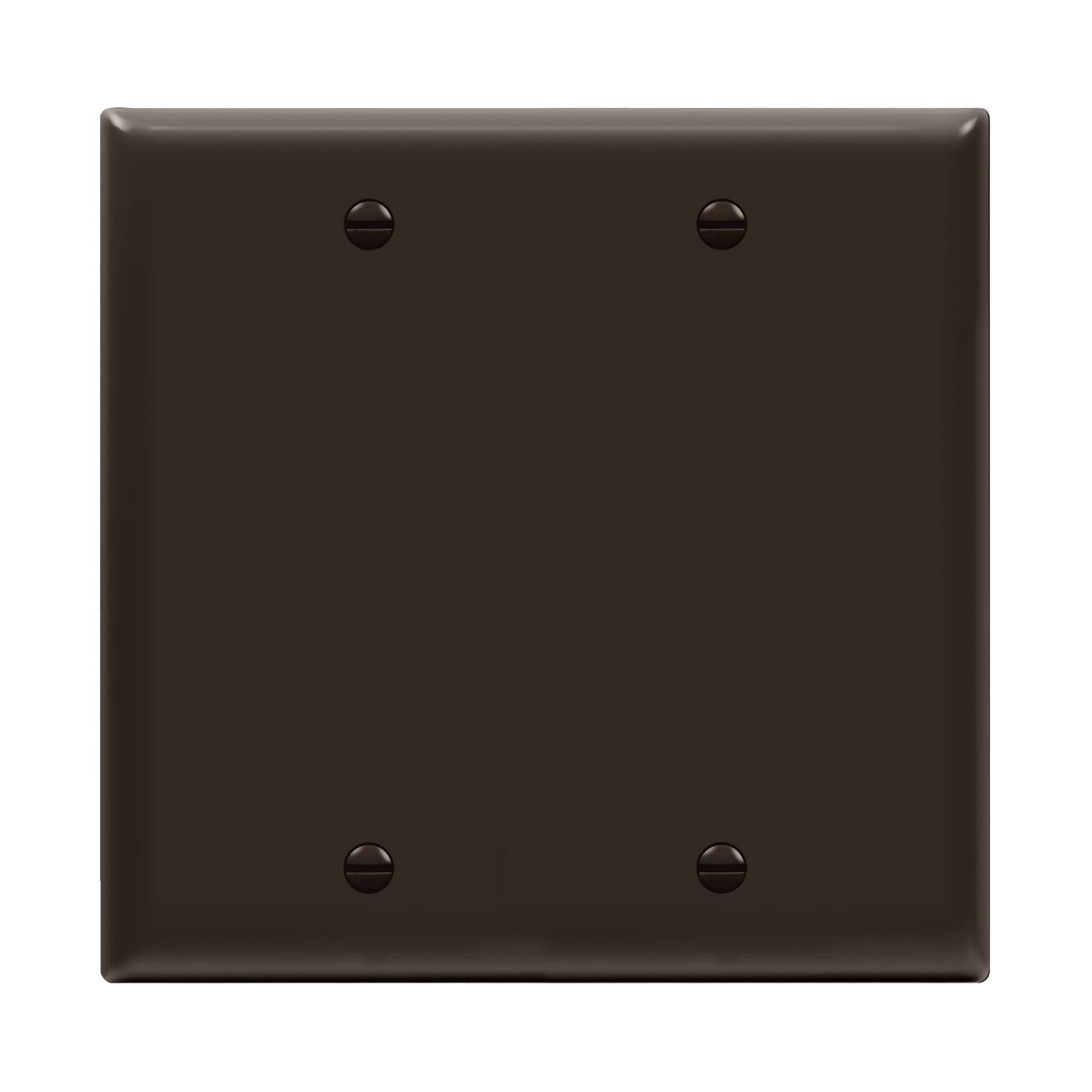 ENERLITES Double Blank Cover Wall Plate, Gloss Finish, Standard Size 2-Gang 4.50" x 4.57", Unbreakable Polycarbonate Thermoplastic, UL Listed, 8802-BR, Brown