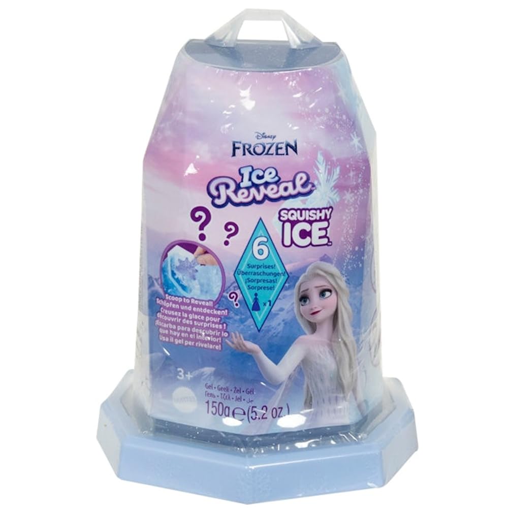 Disney Frozen Small Doll Ice Reveal with Squishy Ice Gel and 6 Surprises Including Character Friend & Play Pieces (Dolls May Vary)