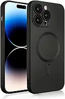 BEMMY Capa Capinha Para iPhone 15Pro Max Anti Impacto Com Proteção Câmera,Capa Macia Para iPhone compatível com Mag-safe (Preto-15Pro Max)