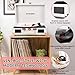Vinyl Record Player with Built-in Speakers 3-Speed Vintage Record Player Bluetooth Portable Suitcase Turntable Belt-Driven LP Player Support RCA Output and Headphone Output (White Rose Gold)