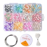 Canollo 1350 Stück Perlen für Armbänder, 2-5 mm Bunte Glasperlen zum Auffädeln, Perlenkette Selber Machen Set, DIY Perlen zum Auffädeln für Schmuckherstellung, Halsketten, Ohrringe, Handwerk