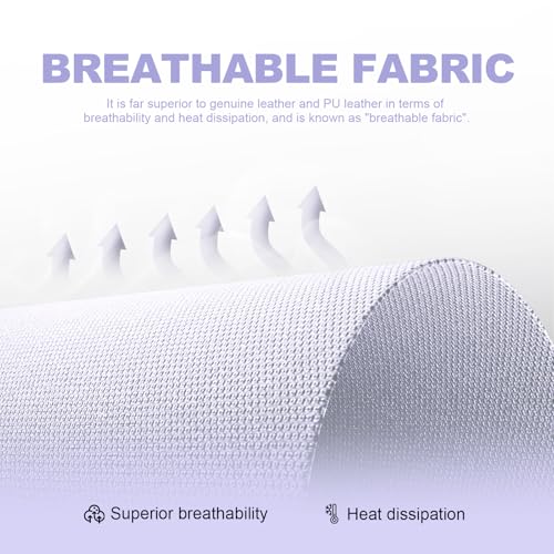 Sedia da gioco, sedia da ufficio traspirante in tessuto di alta qualità, ergonomica PC, sedia da ufficio regolabile e girevole con poggiapiedi, viola - Sedia gaming - Immagine 5