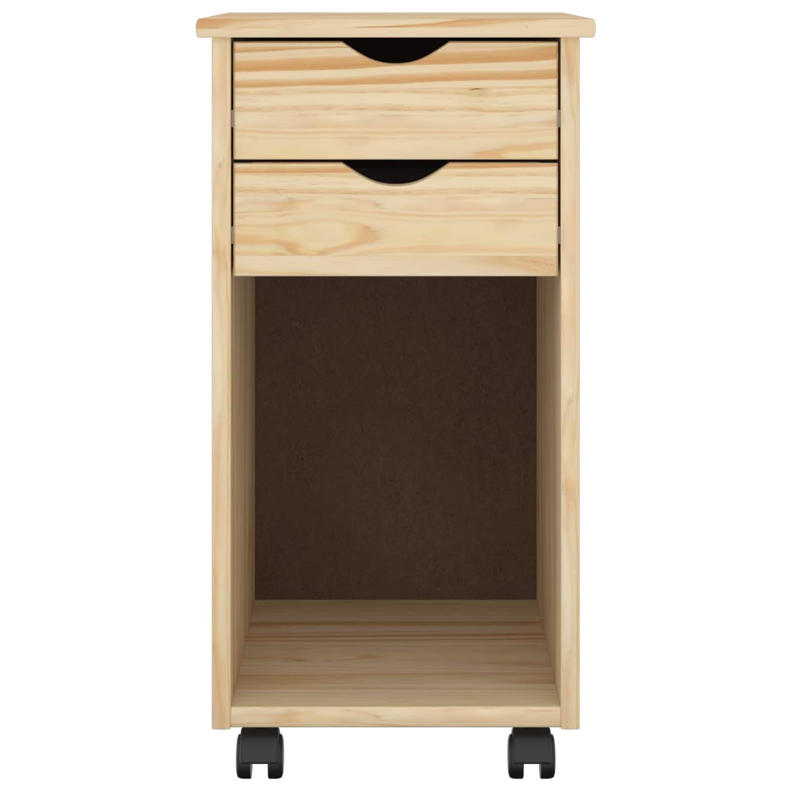 vidaXL Mobile con Ruote Marrone 34 x 39 x 65,5 cm, Scrivania Studio, design rettangolare minimalista, con tanto spazio, rotelle per ufficio a casa, mobile in MDF per organizzare