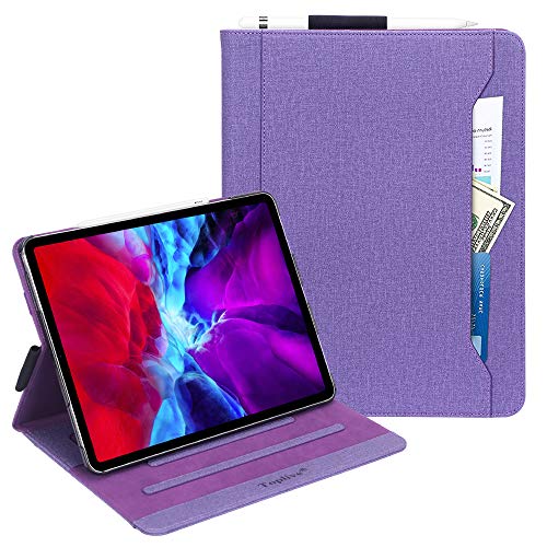 New iPad Pro 12.9 Case (2020), Toplive Stand Folio Case Cover for iPad Pro 12.9 inch 2020 with Apple Pencil Holder,Auto Sleep Wake Function and Multiple Viewing Angles,Purple
