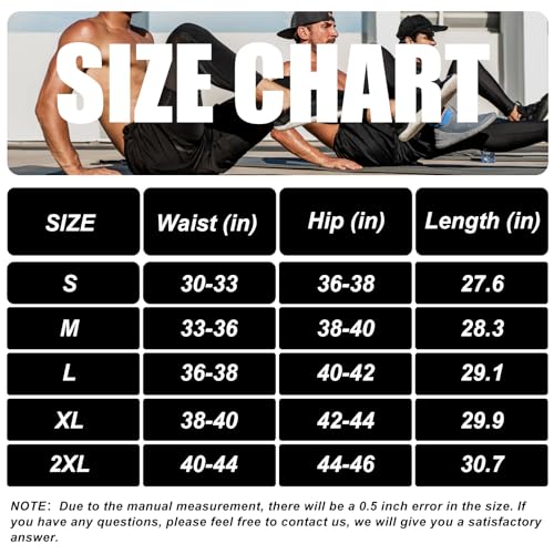 HYCOPROT 1 or 2er Pack Herren 3/4 Kompressionshose mit Taschen Laufhose Tights Sport Leggings Atmungsaktiv Funktionsunterhose Tight Hose für Basketball Fitness Joggen (Black, L)