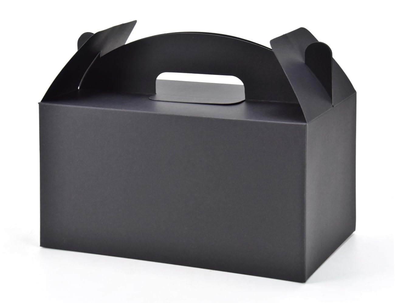 Papertide Black Gable Box with Handles, 30 Pack 13x24x13cm Sturdy Colorful Cardstock treat Boxes for Christmas Birthday Party Favors, Premium Presentation Boxes with Lids