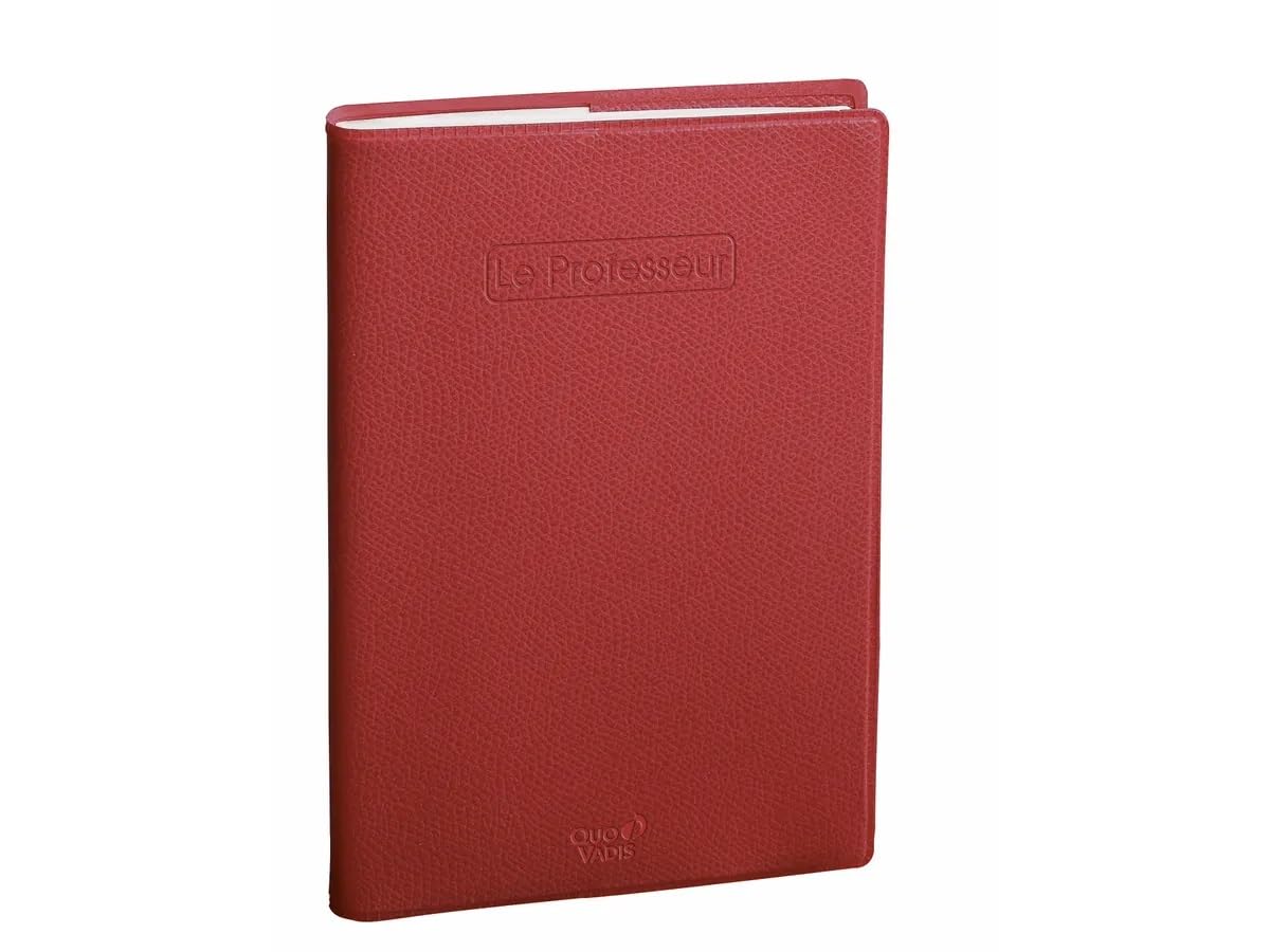 Quo Vadis - 1 Agenda Quinzainier Le Professeur - Couverture Rouge Vermeil - Août 2024 à Juillet 2025 - Format 21 x 27 cm
