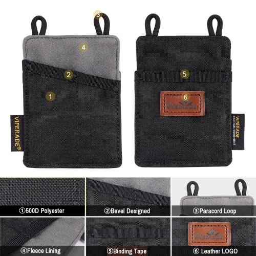 Viperade Ve8 Tool Pouch, Slim Edc Organizer, Nylon Edc Pouch With 3 Tool Storage Pocket, Men Pocket Organizer For Daily Carry (Small-Black) #TOP3