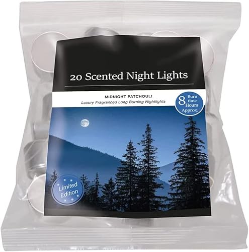 Baltus 20 Pack of Scented Tealight Night Lights Candles Soft Cashmere Cotton 8hr Burn