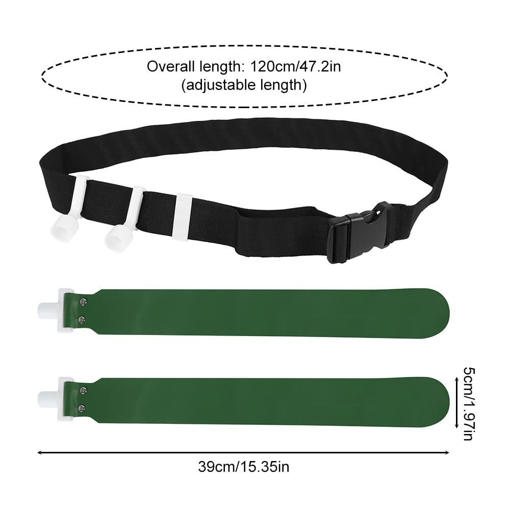 DONGKER Juego de banderas y cinturones, banderas de fútbol, cinturón de fútbol de PVC, 2 banderas, hebilla de liberación para equipos de entrenamiento juvenil y adulto, verde, 1