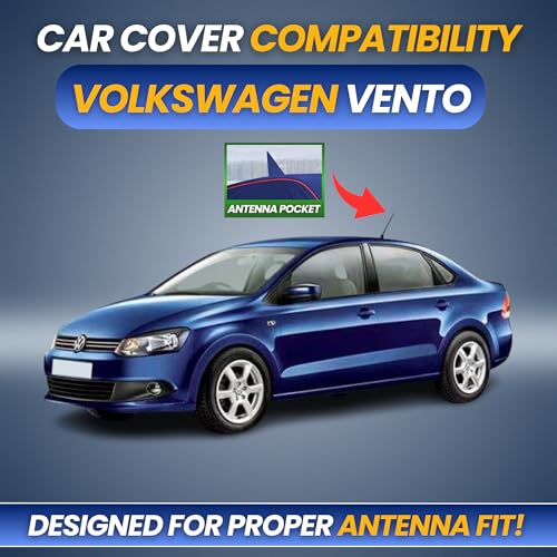 Image of Car Cover for Volkswagen Vento 2017-2026 | 100% Waterproof Heavy-Duty 3-Layer Car Body Cover | All-Weather Rain, UV, Sun & Dust Protection | Custom Fit | Mirror & Antenna Pockets | Navy Blue