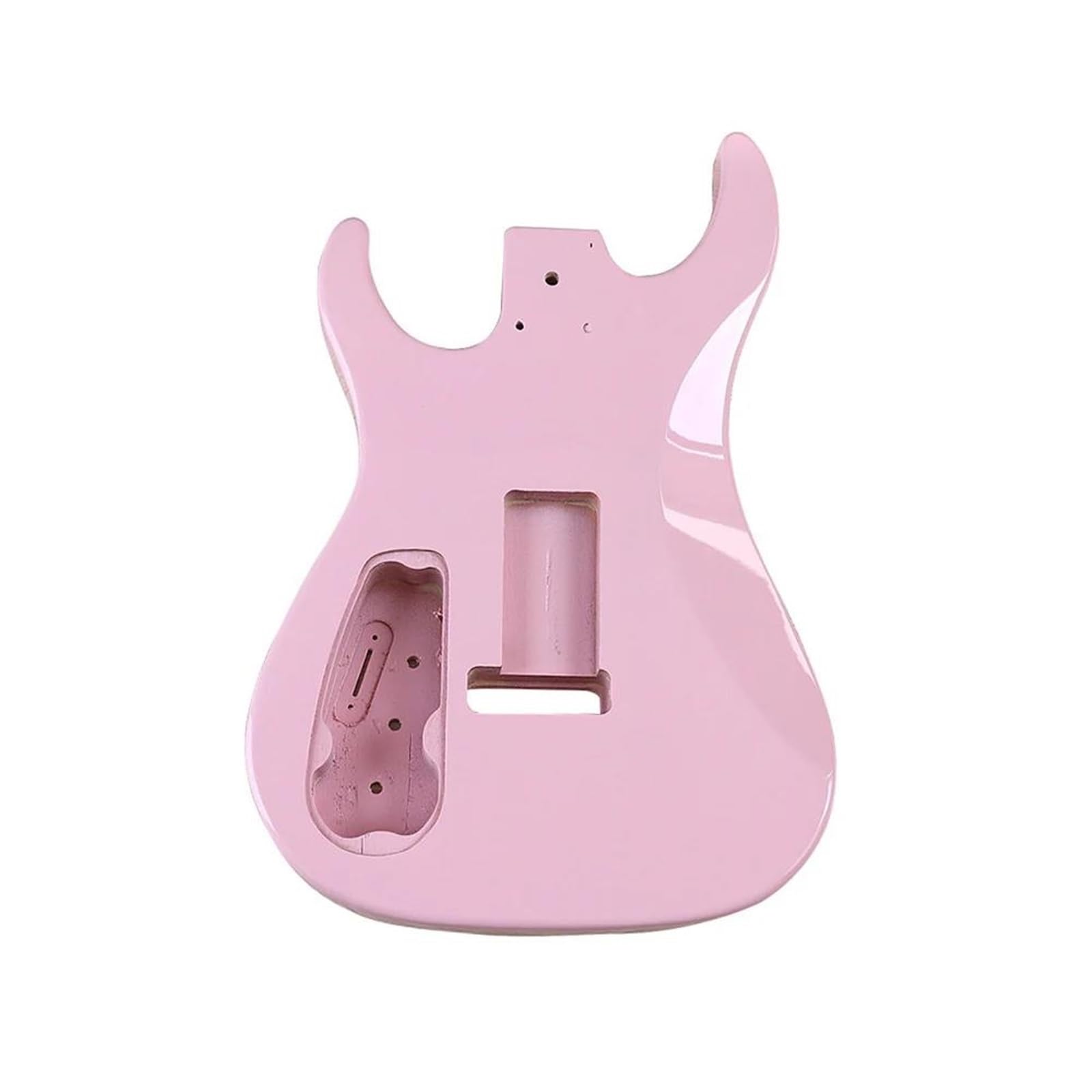 Unfinished Guitar Body Electric Guitar Body Glossy Pink With SSH Pickup Hole