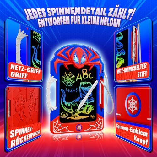 Kidluna LCD Schreibtafel mit Web-Stift & Griff, Spielzeug ab 3-12 Jahre alt Junge, Umweltfreundlich Bunten Zeichenbrett, Lernspielzeug Geburtstag Geschenk für 3 4 5 6 7 8 9 10 Jungen Kinder