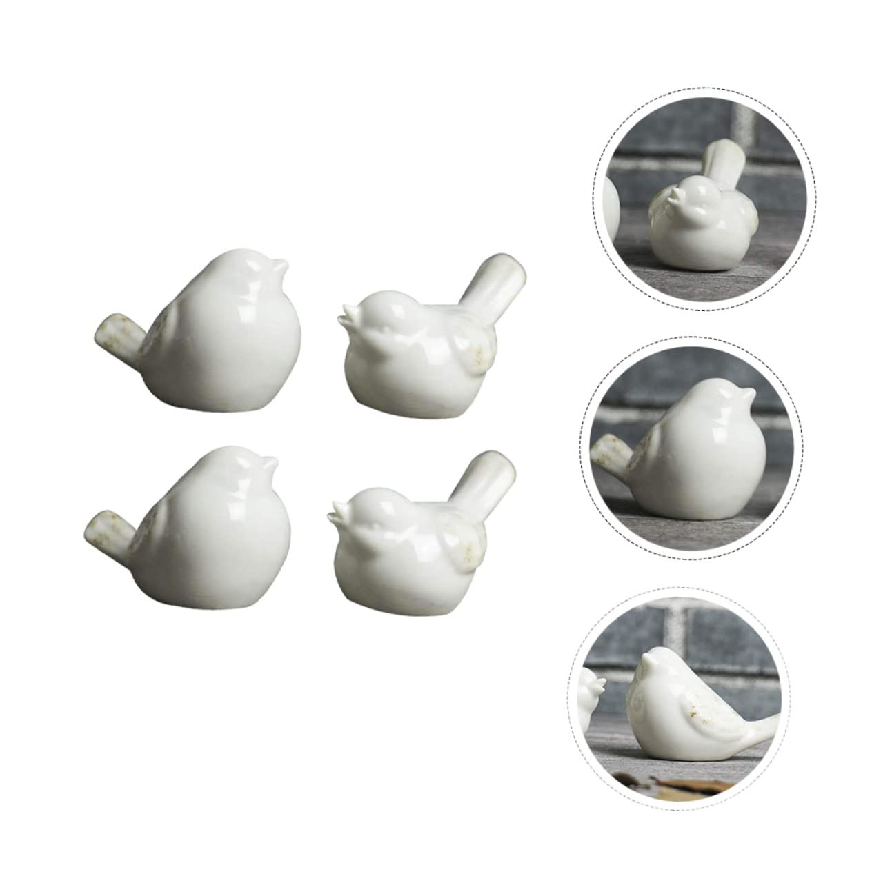 Coppia Uccelli Decorativi In Ceramica - 7x9cm Per Primavera E Pasqua - Foto 4