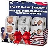 Gagster Donald Trump Toilet Paper - 3 Ply Funny Novelty Gag, 200 Sheets, Prank Gift Pack (2 Rolls Trump Images, 1 Roll Funniest Tweets) 3-pack