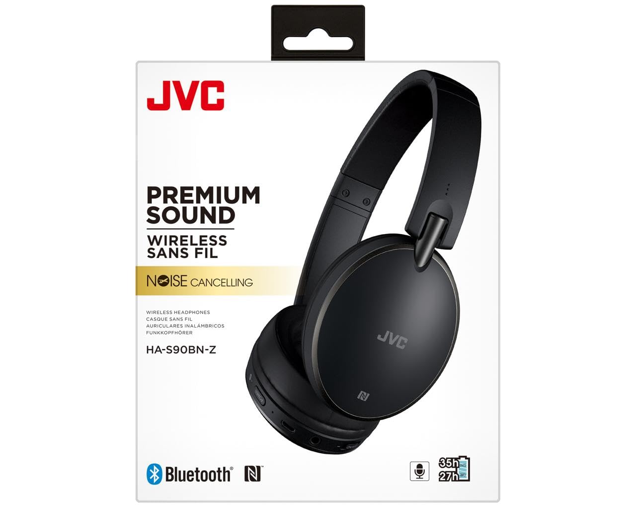 JVC - Auriculares de Diadema HA-S90BN-Z-E Color Negro,