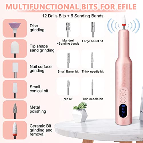 MAYCREATE® Cordless Nail Drill Machine with Drill Bit Kit Professional Adjustable Nail Drill Machine for Gel Nail, Nail Extension, Salon Nail Drill Machine Electric Manicure... - Image 5