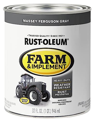 Image of Rust-Oleum 280157-2PK Farm & Implement Enamel Paint, Quart, Massey Ferguson Gray, (Pack of 2)