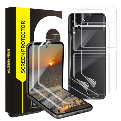 Cable Leader 2+2 Stück TPU Schutzfolie für Panzerglas für Samsung Galaxy Z Flip 3/4 5G Weiches TPU Passt Perfekt HD-Klar Sensitive Touch Stoßfänger Ultrabeständig Z Flip 3 5G Displayschutzfolie