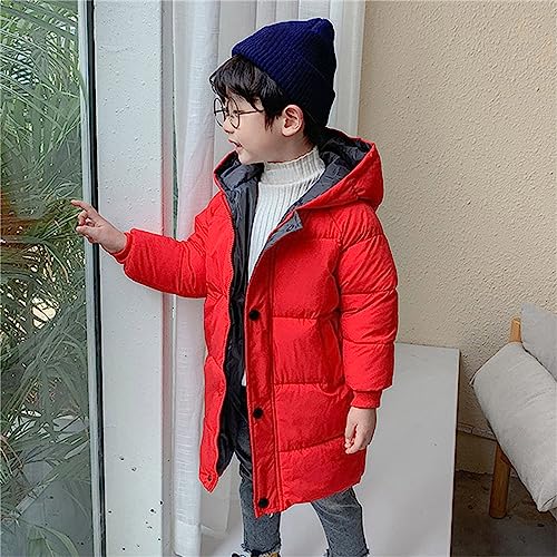 Toddler Kids Girls Boys Down Coat Autumn Winter Long Sleeve Thick Solid Color Zipper Hooded Jacket For 1 To 82