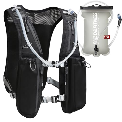 Gilet d'hydratation de Course à Pied pour Femmes et Hommes. Réfléchissant, Séchage Rapide, Résistant à l'eau, Sac à Dos réglable pour Course,...