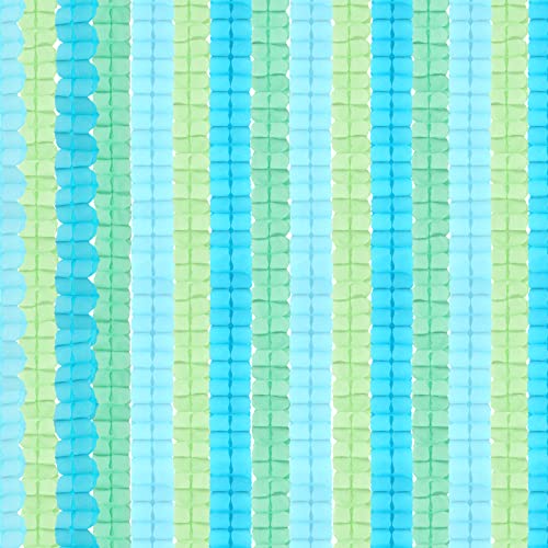 Image of Blue-Green Party-Decorations Streamers Garland - 157Ft Four-Leaf Clover Hanging Banner, Jungle Theme Party Supplies Spring Summer Birthday Baby Bridal Shower Decor Hugtmr