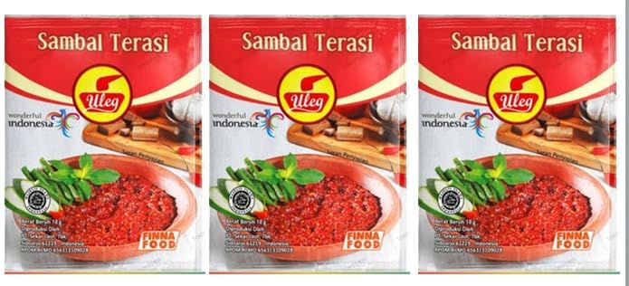 ABC Sambal Terasi - Pasta de Chile de Gamba, (3 sobres x 18 gramos)