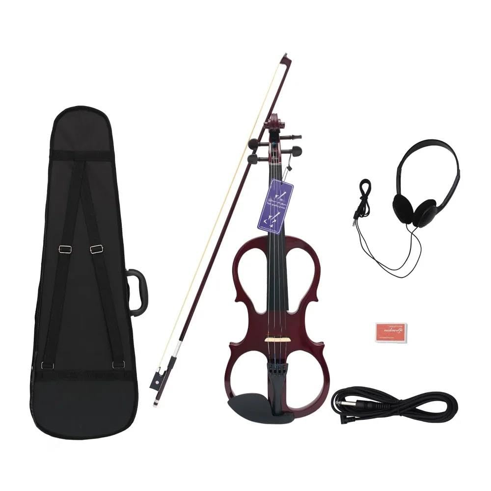 Skrzypiec Dla Początkujących Profesjonalne Skrzypce Elektryczne 4/4 Dark Red Silent Fiddle