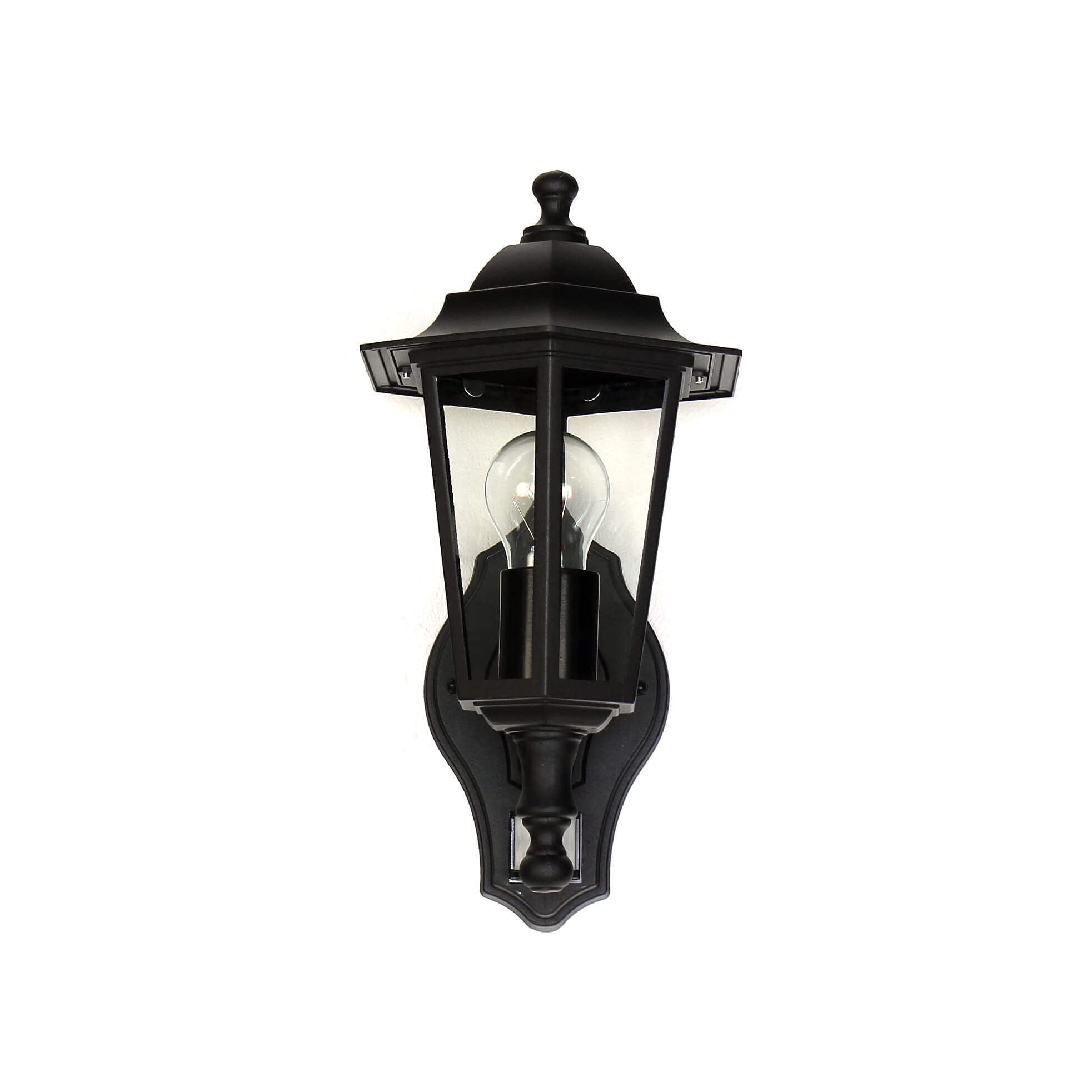 Buitenwandlamp, hoekig, antiek, retro wandlamp, buiten, hangend, waterdicht, IP23, zwart, wandlamp, gegoten aluminium, glas, E27, tuinlamp