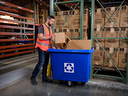 Image of Rubbermaid Commercial 461673BE Recycling Cube Truck, Rectangular, Polyethylene, 500lb Cap, Blue
