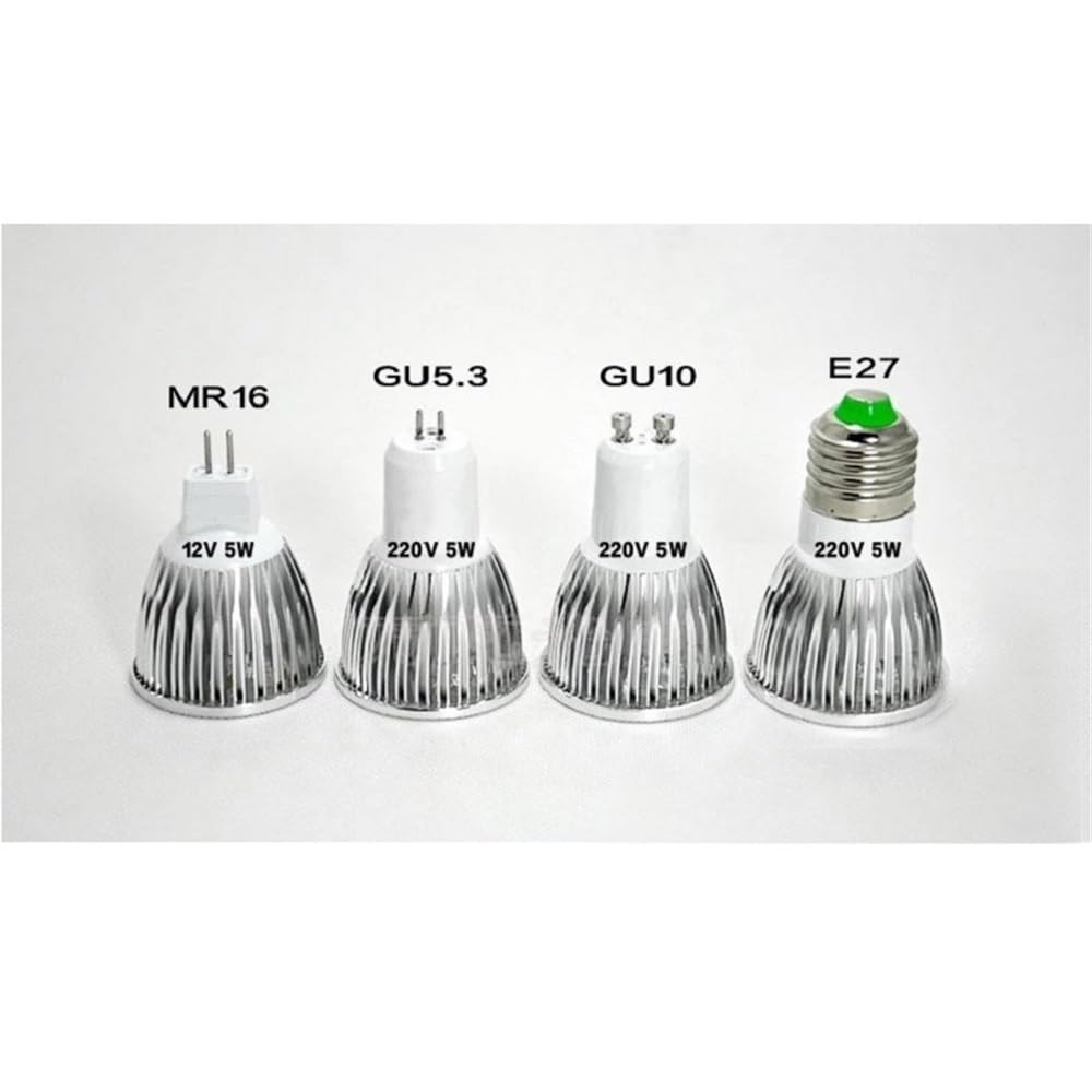 XYAL Lampadine, Confezione da 20, Faretto LED GU5.3/GU10/E27/E14 AC220V 3W/4W/5W MR16 DC12V Lampadina Downlight Sorgente luminosa(Warm white,GU10 220V 3W)