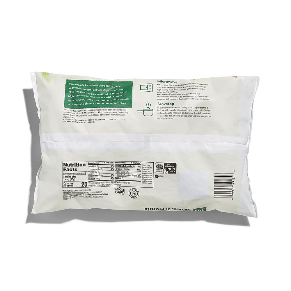 365 by Whole Foods Market Organic Broccoli Florets 16 oz Frozen — view 4