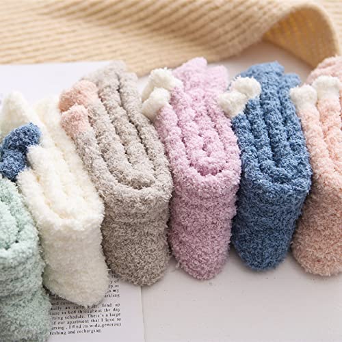 Image of Pleneal Fuzzy Socks for Women, Winter Womens Warm Cozy Fluffy Slipper Socks