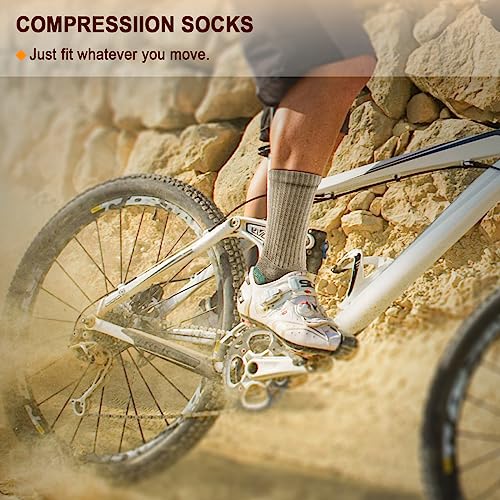 Image of BULLIANT Men 6-Pack Athletic Compression Crew Socks for Running Gym Sports