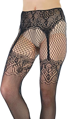 Image of ToBeInStyle Women's Full Footed Pantyhose with Thigh High Designs